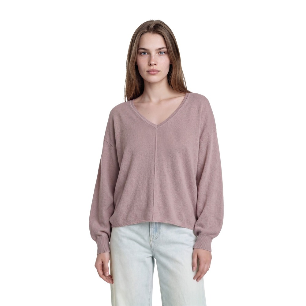 Pilcro Anthropologie 100% Cashmere Sweater Womens Size Medium Pink V Back Dolman
